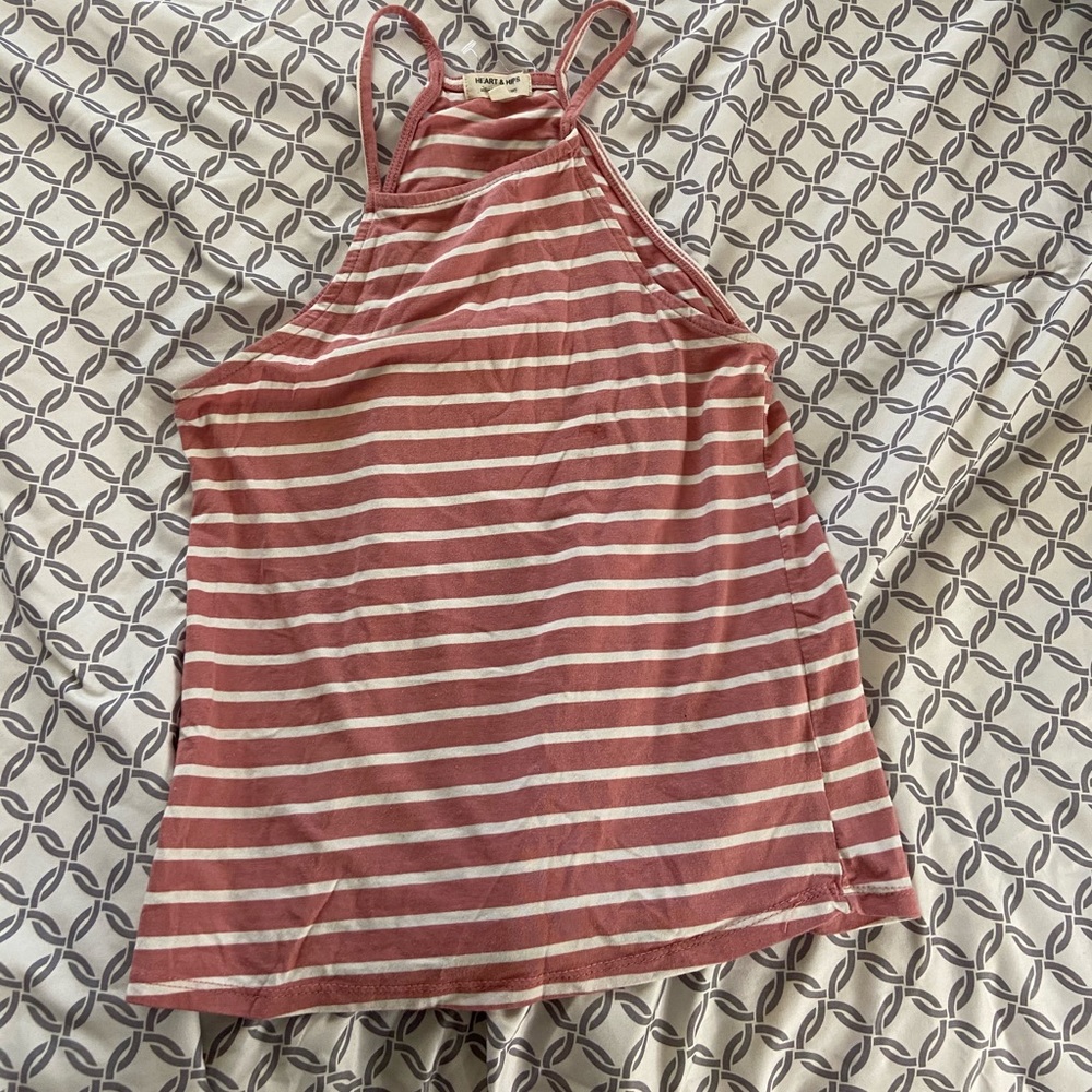 Pink and white stripped tank top